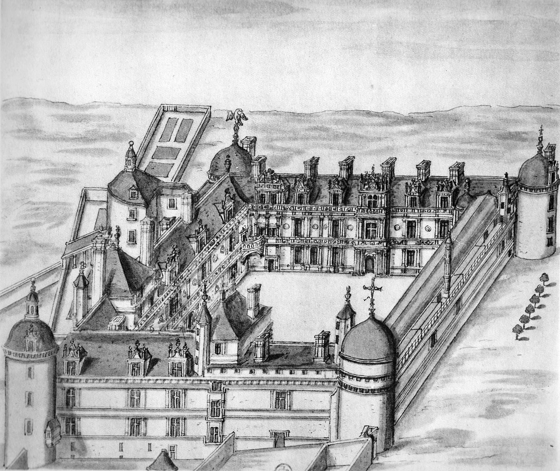 Château d'Assier — château à Assier, Lot, vue de nuit, classé mh